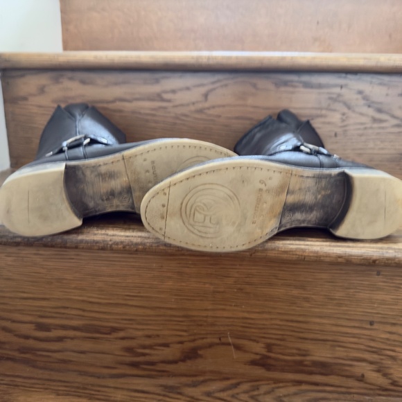 Boutique 9 Black Leather Harness Ankle Boots 8.5 - Picture 5 of 6